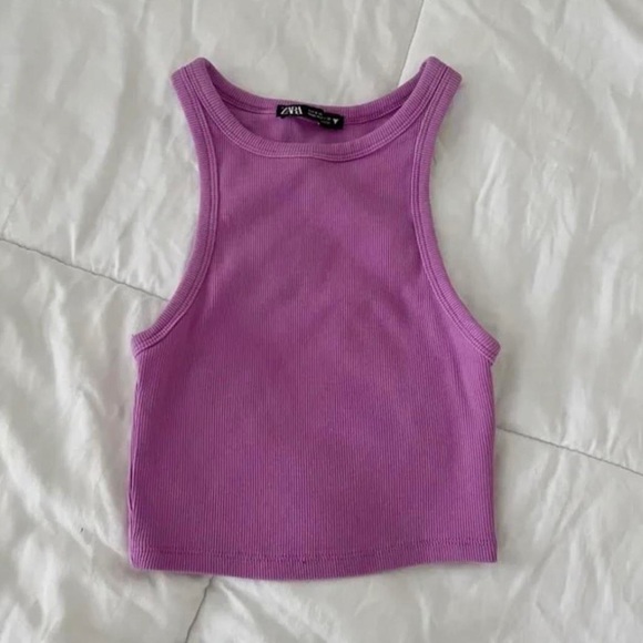 Zara purple high neck tank top - Picture 1 of 2